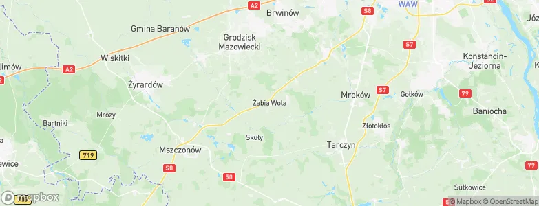 Gmina Żabia Wola, Poland Map