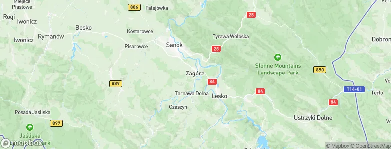 Gmina Zagórz, Poland Map