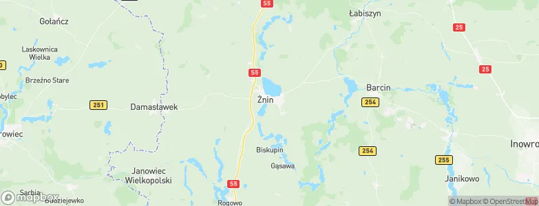 Gmina Żnin, Poland Map