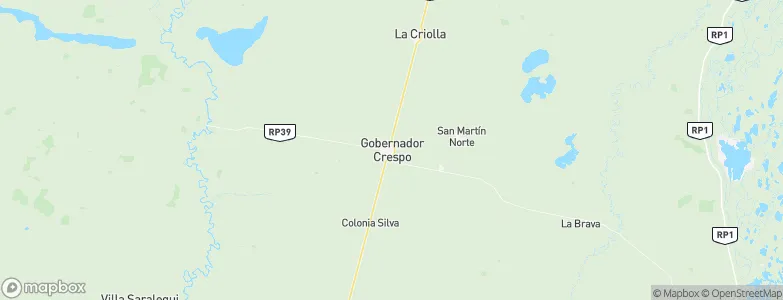 Gobernador Crespo, Argentina Map