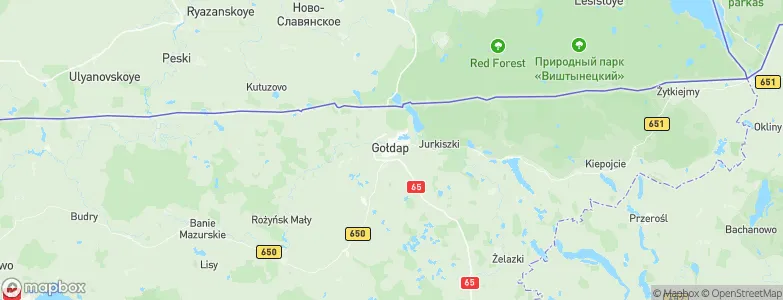 Gołdap, Poland Map