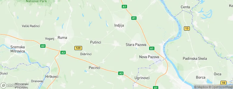 Golubinci, Serbia Map