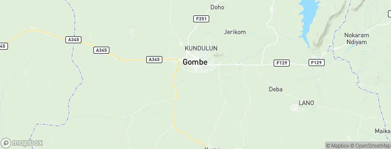 Gombe State, Nigeria Map