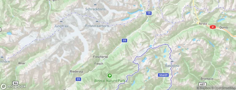 Goms District, Switzerland Map