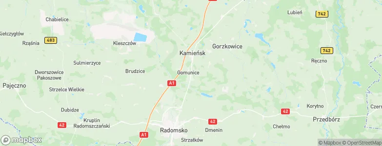 Gomunice, Poland Map