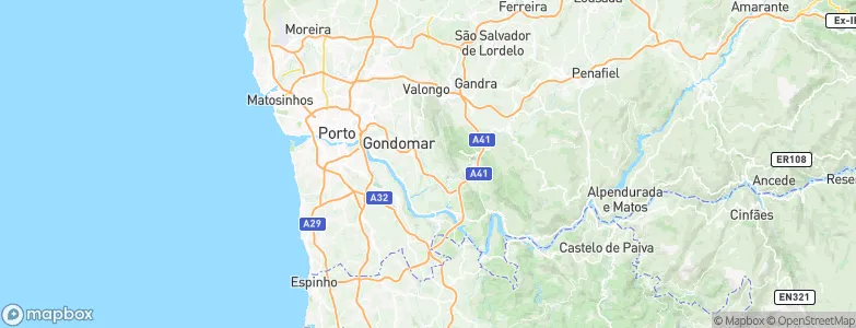 Gondomar Municipality, Portugal Map