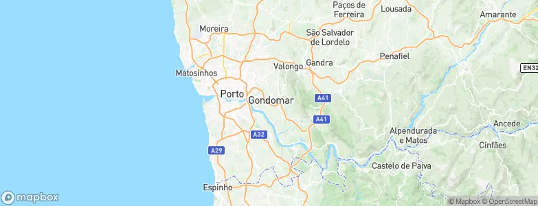 Gondomar (São Cosme), Portugal Map