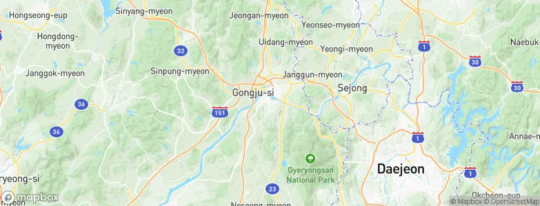 Gongju, South Korea Map