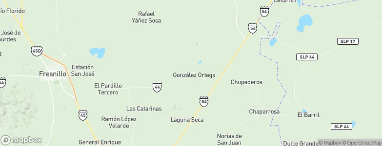 Gonzales Ortega, Mexico Map