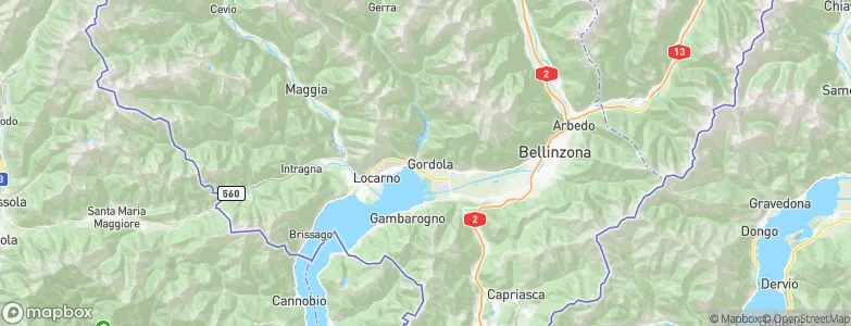 Gordola, Switzerland Map