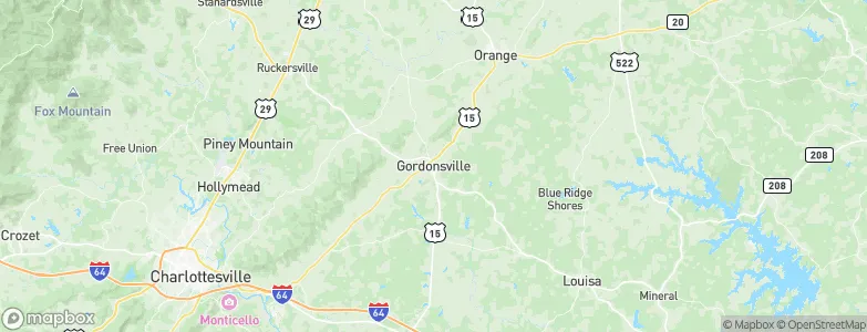 Gordonsville, United States Map