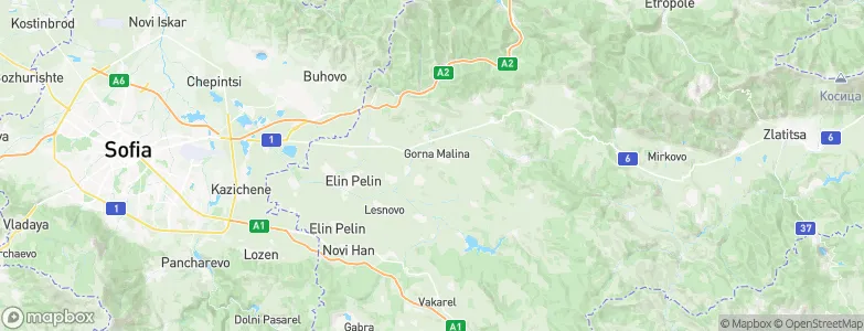 Gorna Malina, Bulgaria Map