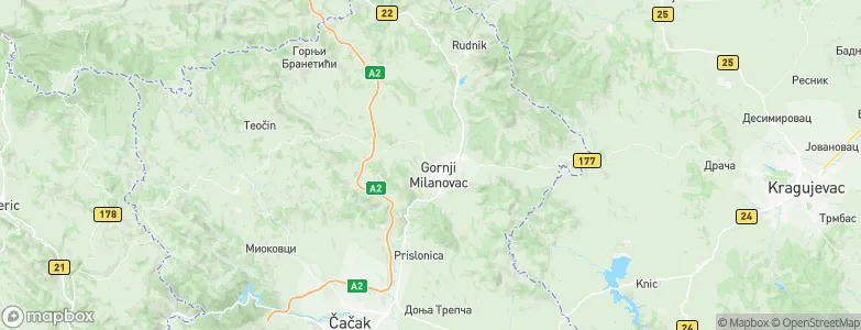 Gornji Milanovac, Serbia Map