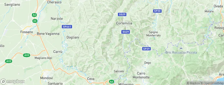 Gorzegno, Italy Map