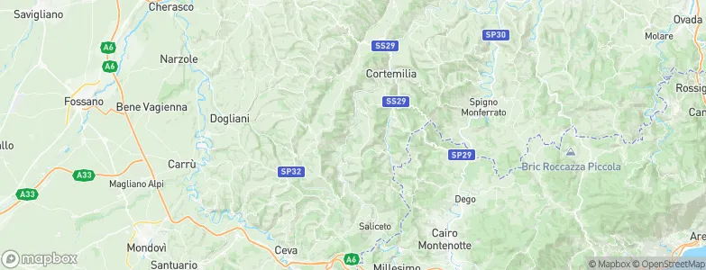 Gorzegno, Italy Map
