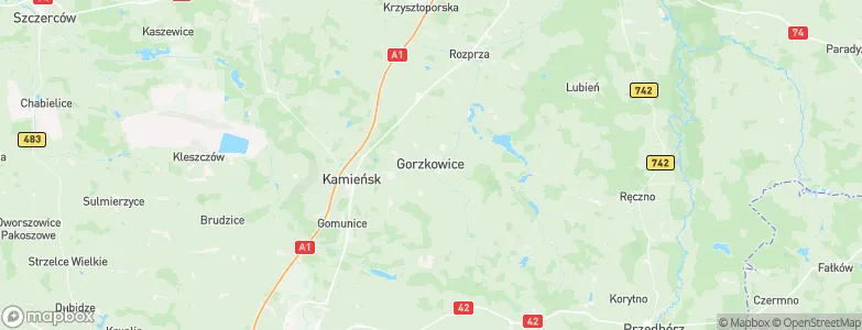 Gorzkowice, Poland Map