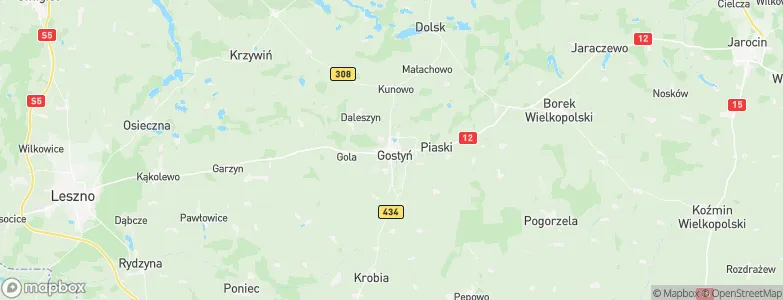 Gostyń, Poland Map