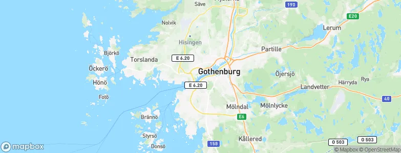 Gothenburg Municipality, Sweden Map