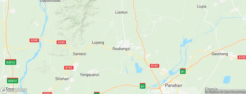 Goubangzi, China Map