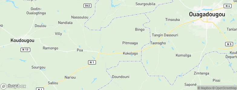 Goulouré, Burkina Faso Map