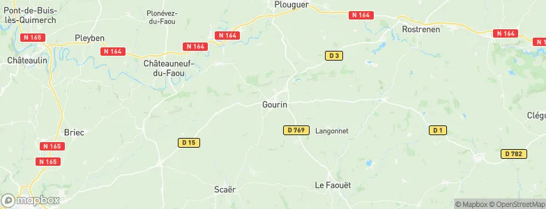 Gourin, France Map
