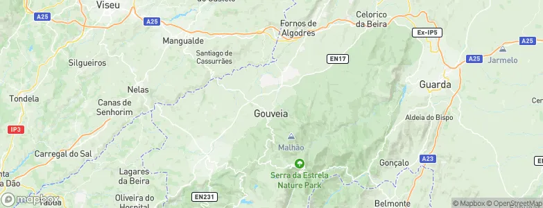 Gouveia Municipality, Portugal Map