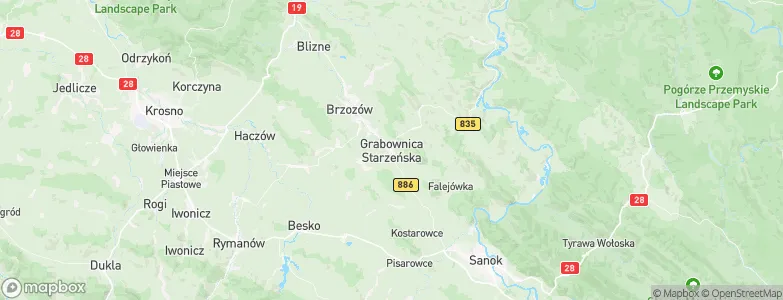 Grabownica Starzeńska, Poland Map