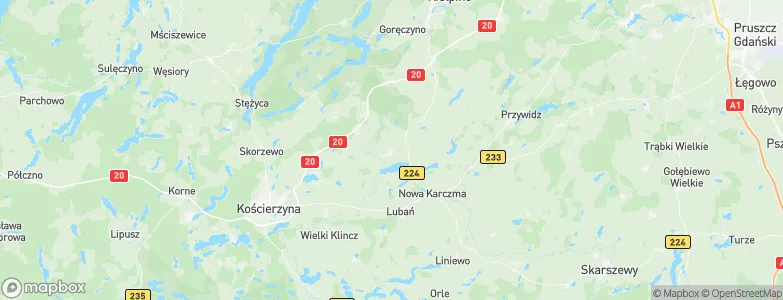 Grabowo Kościerskie, Poland Map