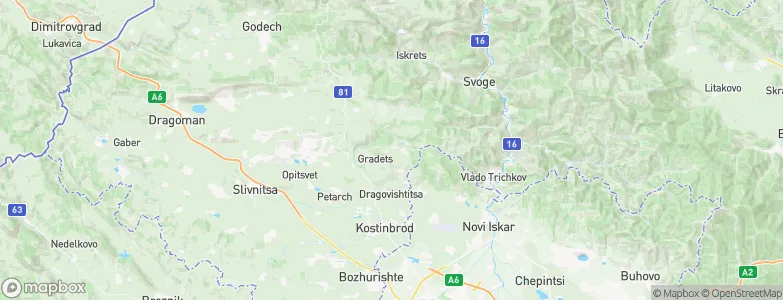 Gradec, Bulgaria Map