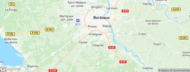 Gradignan, France Map