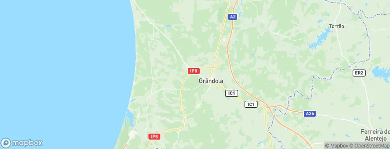 Grândola Municipality, Portugal Map