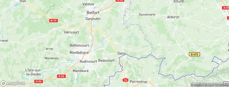 Grandvillars, France Map