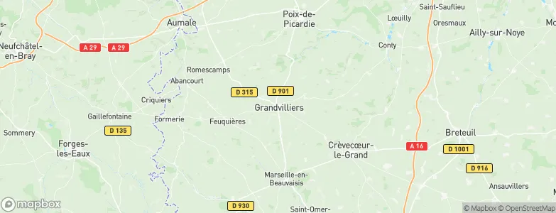 Grandvilliers, France Map