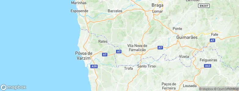 Gravateira, Portugal Map