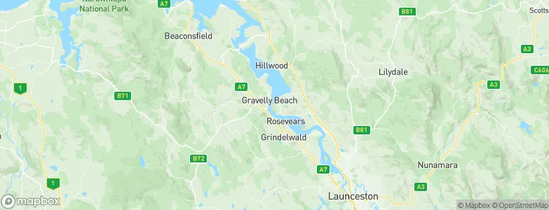 Gravelly Beach, Australia Map