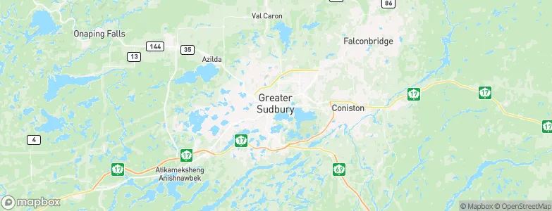 Greater Sudbury, Canada Map