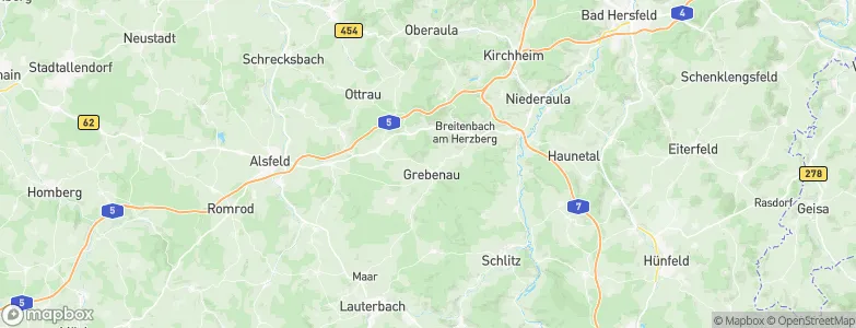 Grebenau, Germany Map
