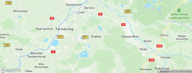 Grębów, Poland Map
