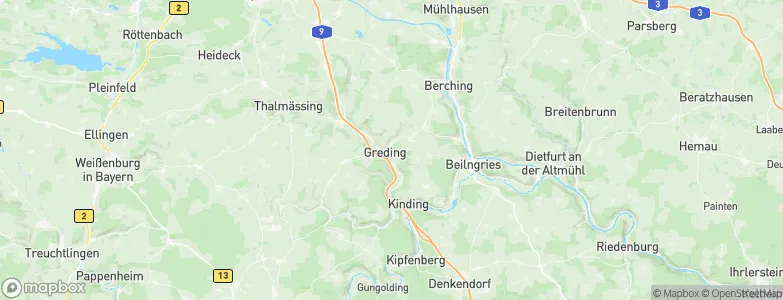 Greding, Germany Map