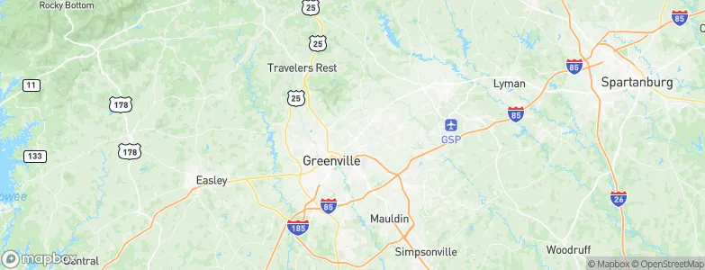 Greenville County, United States Map