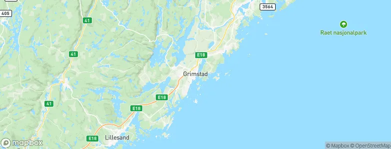 Grimstad, Norway Map