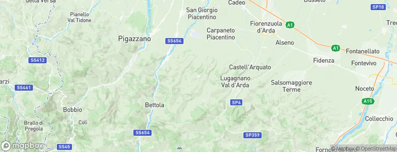 Gropparello, Italy Map