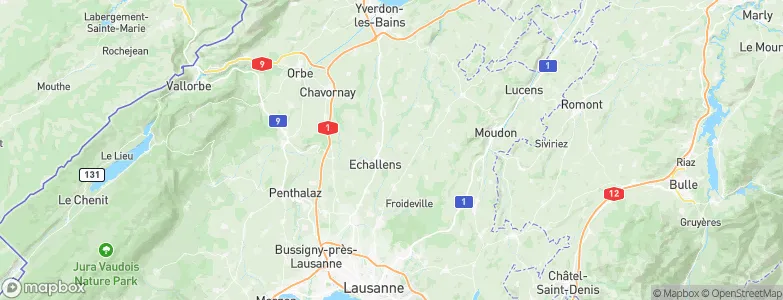 Gros-de-Vaud District, Switzerland Map