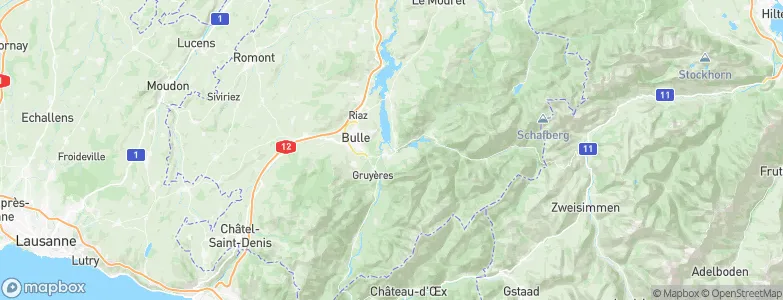 Gruyère District, Switzerland Map
