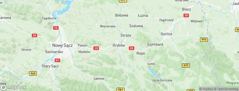 Grybów, Poland Map