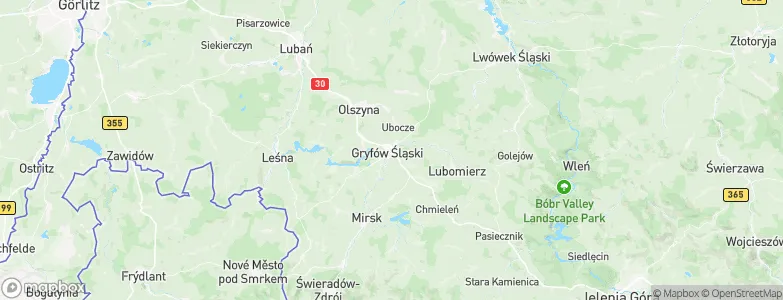 Gryfów Śląski, Poland Map