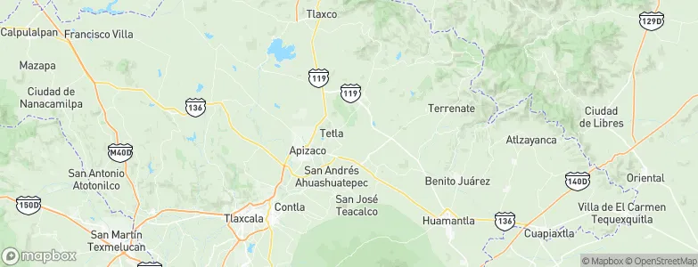Guadalupe Texcalac, Mexico Map