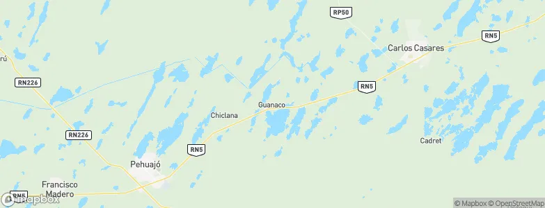 Guanaco, Argentina Map