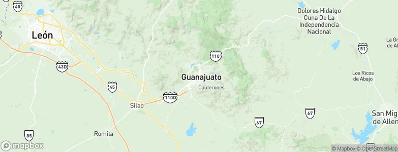 Guanajuato City, Mexico Map