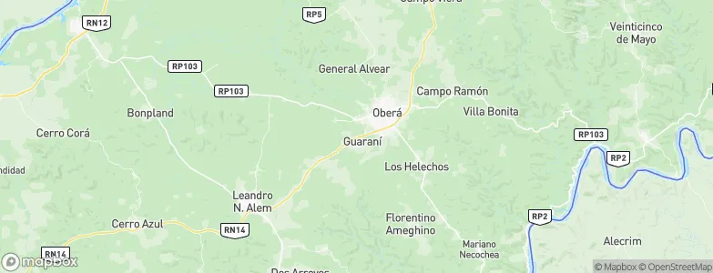Guaraní, Argentina Map
